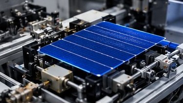 Automated solar cell manufacturing line handling silicon cells